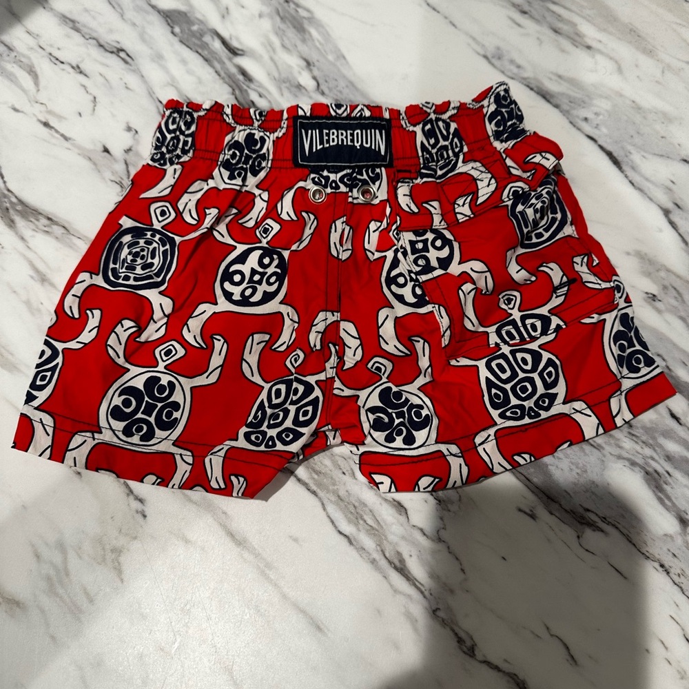 Vilebrequin Kids Red Turtle Print Shorts